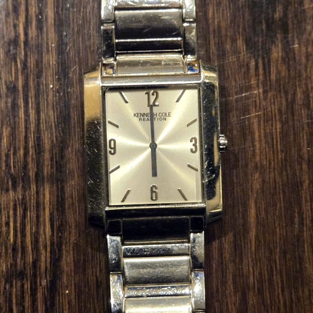 Kenneth Cole Silver Rectangular Face Watch